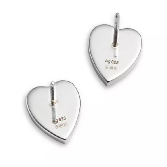 GUCCI Trademark Heart Shape Earrings Silver 925 - Picture 6 of 8
